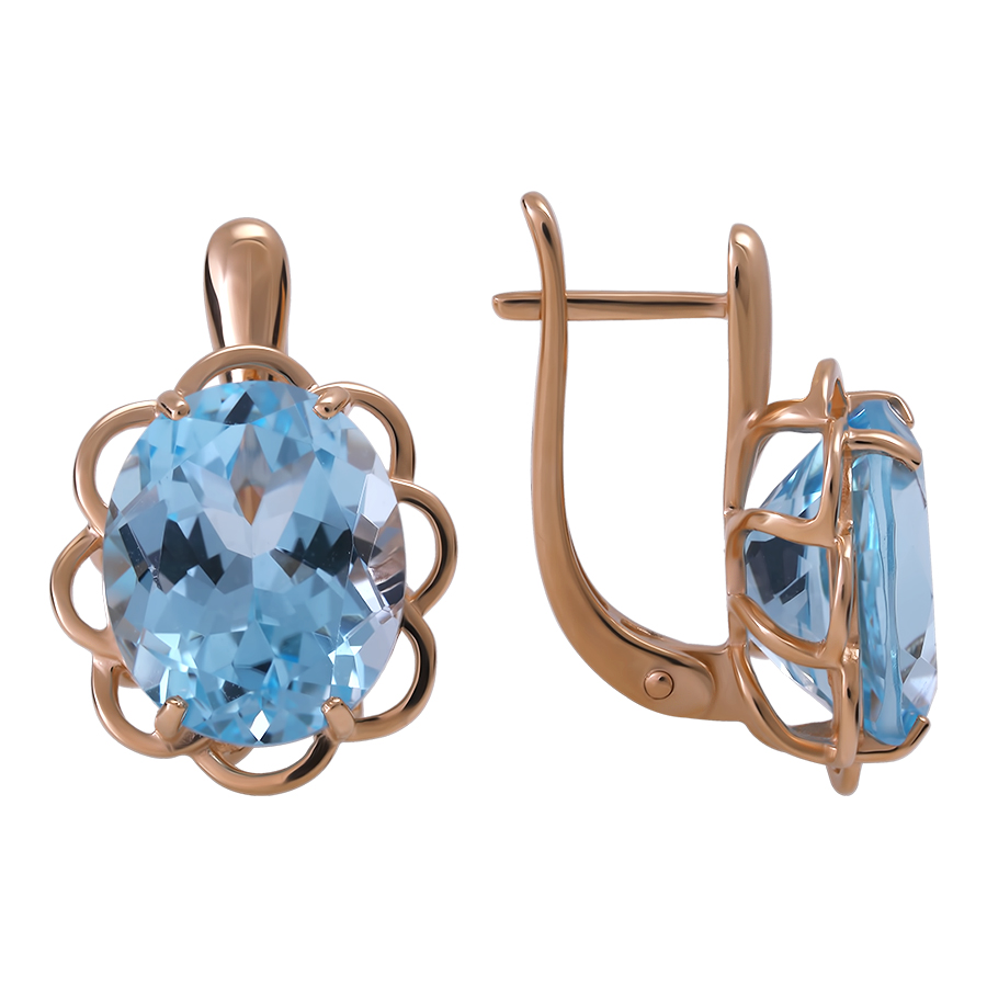 Серьги, золото, топаз, красный, 21802444